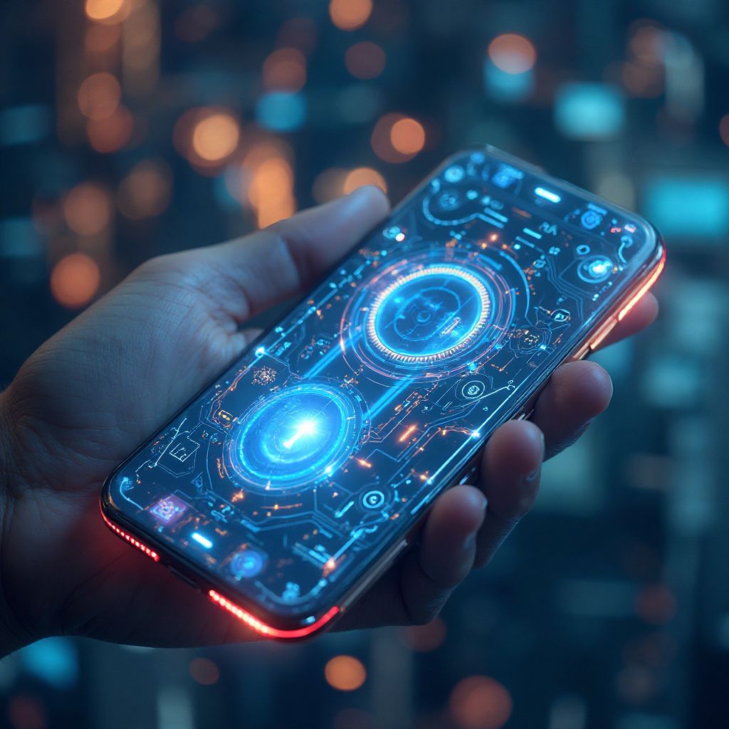 Futuristic mobile technology concept